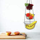 malmo 3-Tier Wire Fruit Hanging Basket, Vegetable Kitchen Storage Basket, Iron Wire Black (Basket2024) by CozyNest Decor