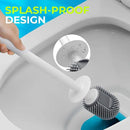 Silicone Toilet Brush and Holder Set with L-Shaped Brush Head, Wall Mounted Toilet Brush Set with Long Non-Slip Handles, Compact Toilet Bowl Cleaner Brush Suitable for RV Trailers & Bathroom (2 Pack) by CozyNest Decor