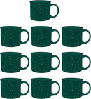 DISCOUNT PROMOS Ceramic Campfire Coffee Mugs 13 oz. Set of 10, Bulk Pack - Perfect for Tea, Espresso, Cappuccino, Hot Cocoa - Green by TinyTreasures Baby Boutique