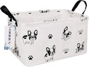 Rectangular Fabric storage box, decorative basket and finishing basket with handle are used for the storage of clothes, books and sundries (Bulldog) 14.9’’L ×10.2’’W×9.05’’H inches by TinyTreasures Baby Boutique