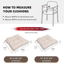 RACE LEAF Outdoor Cushions 17" x 17" Patio Chair Seat Pads, Set of 2 Thick Fill Tufted Square Patio Cushions, Water-Resistant Olefin Chair Seat Cushion with Ties for Non-Slip Support, Beige by GreenHaven Gardens