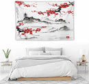 Cherry Blossoms Tapestry, Japanese Fuji Mountain Tapestry, Asian Japanese Wall Tapestry, Nature Landscape Tapestries for Bedroom Living Room Decor 90"x60" by CozyNest Decor