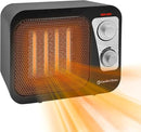 Comfort Zone Space Heaters for Indoor Use, Portable Heater, Fast Heating, Electric Heater, Thermostat, Retro Design, Bedroom Heater with Overheat Protection, Safety Tip-Over Switch 1,500W, Black