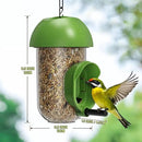 LONA Bird Feeders for Outdoors, Tube Feeder Weatherproof with Multiple Hanging Methods, Wild Bird Feeding Silo for Outside, 1 Port by CozyNest Decor