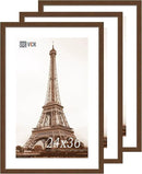 VCK 24x36 Brown Poster Frame 3 Pack, Wood Picture Frame with Exclusive Wood Grain, Wall Mounting Hanging by CozyNest Decor