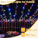 Ollny Christmas Lights Outdoor 200LED 60FT, Multicolor Connectable Plug in Fairy Light Indoor, 8 Modes Waterproof Timer Plug in LED String Lights for House Outside Bedroom Patio Balcony by GreenHaven Gardens