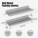 Floating Shelves for Wall, Wall Shelves Set of 2, Bedroom Shelves with Lip, Display Picture Ledge Shelf for Wall Decor Bedroom Living Room Bathroom Kitchen - Grey by TinyTreasures Baby Boutique
