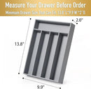 Bamboo Silverware Holder - Drawer Organizer with 5 Slots (Gray) by CozyNest Decor