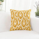 HWY 50 Mustard Yellow Decorative Throw Pillow Covers 18x18 Inch, Pack of 2 Embroidered Cotton Farmhouse Cushion Cover Pillow Case for Sofa Couch Living Room Bed Bedroon, Accent Branches by CozyNest Decor