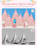 6 Pack Teepee Tent for Kids with Inflatable Airbed, Light, Toddler Tent Children Room Tents, Slumber Party Sleepover Tents, Indoor Outdoor Kids Playtent Playhouse for Girls & Boys by TinyTreasures Baby Boutique