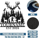 Personalized Deer Forest Name metal Signs,Custom Shed Metal Wall Decor,Black Deer Metal Wall Art Decor,Deer Home Metal Signs Plaques,Outdoor wall Decorative Signage (Style D) by CozyNest Decor