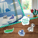 Stick4Ever Jelly Sticker Book - for Kids - Waterproof, Easy to Clean Jelly Stickers for Kids - Reusable Sticker Book for Toddlers with 50 Pcs of Reusable Stickers (Animals) by TinyTreasures Baby Boutique
