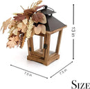 Fall Themed Decorative Wooden Hurricane Candle Lantern - Candle Holder Fall Decor for Home Farmhouse Indoor Outdoor Table Shelf - 14" Tall by CozyNest Decor