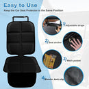 Car Seat Protector, 2 Pack Baby CarSeat Protector with Mesh Pockets & Non-Slip Backing 600D Durable Seat Cover Under Baby Child Car Seat, (Black, Standard) by TinyTreasures Baby Boutique