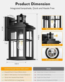 Motion Sensor Outdoor Light, Black Porch Light Dusk to Dawn, Waterproof Outdoor Motion Sensor Light, Anti-Rust Outside Lights for House, Garage, Doorway, Porch, 100% Aluminum by GreenHaven Gardens