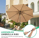 JEAREY 10FT Outdoor Patio Umbrella Outdoor Table Umbrella with Push Button Tilt and Crank, Market Umbrella 8 Sturdy Ribs UV Protection Waterproof for Pool, Garden (Beige) by GreenHaven Gardens