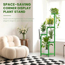 TOSKING 5 Tier Tall Plant Stand Indoor Outdoor, Heavy Duty Corner Shelf for Plants & Decor, Space Saving 3.9FT Metal Flower Pot Stand for Balcony, Garden, Living Room, Patio (Green) by GreenHaven Gardens