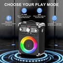 Karaoke Machine with 3 Wireless Microphones for Adults, Portable Bluetooth Party Speaker with Echo Adjustment, Singing Machine Support TWS/USB/TF Card/Guitar/TV Connected for Outdoor/Events etc by TinyTreasures Baby Boutique