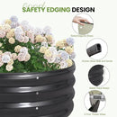 G GOOD GAIN Round Raised Garden Bed - 2Pcs 3x3x1ft Galvanized Steel Planter Boxes Outdoor with Rubber Edge Trim | Metal Raised Beds for Gardening Vegetables Flowers Fruits Herbs (Dark Grey) by GreenHaven Gardens
