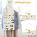 Freegrace Hanging Jewelry Organizer Revolving Hanger - Secure Zipper Closure - 50 Pockets - Foldable Storage & Display Solution - For All Jewelry & Bijoux (Beige) by CozyNest Decor