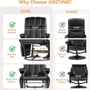 JIASTING 360° Swivel Recliner Chair with Ottoman & Double Side Pockets, Nursing Glider Rocking Recliner Chair, Gliding Chair for Nursery, Living Room, Office, Bedroom, Metal Frame (Black 1) by TinyTreasures Baby Boutique