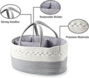 PandaEar Baby Diaper Caddy Organizer for Boys Girls, Portable Baby Diaper Basket, Travel Cotton Rope Diaper Caddy Change Organizer for Baby Shower Gifts Newborn Infants by TinyTreasures Baby Boutique