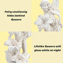 Angel Garden Statue Outdoor, Solar Powered Resin Garden Sculptures Fairy Angel Statues Waterproof LED Lights Yard Art Decorations for Outside Patio Lawn Ornament Gardening Gifts