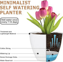 Plant Pots 12/10/9 Inch Self Watering Pots, Set of 3 Plastic Planters with Drainage Holes and Saucers,Plastic Flower Pots,Nursery Planting Pot for Indoor Out Door Plants(Pure White) by GreenHaven Gardens