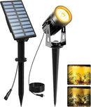 T-SUNUS Solar Landscape Spotlights, Solar Garden Spot Light IP65 Waterproof 9.8ft Cable, 2000mAh Separated Solar Panel, Auto On/Off for Garden Driveway Pathway Pool Area(Warm White 3000K) by GreenHaven Gardens