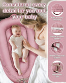 Baby Lounger - Infant Lounger for Newborn 0-24 Months, Pure Cotton Breathable Baby Nest Lounger Cover, Newborn Essentials for Baby Boys & Girls, Co Sleeper Portable Baby Bed for Home and Travel by TinyTreasures Baby Boutique