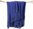 lifein Throw Blanket for Couch, Soft Boho Decor Bed Throw,Cozy Blue Chenille Knitted Small Farmhouse Lightweight Throw for Spring(Blue,60 * 80") by CozyNest Decor