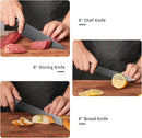 Zhang Xiao Quan Since 1628 15-Piece Kitchen Knife Block Set with Sharpening Steel Knive Set Ergonomic Handle Dishwasher Safe(Black) by CozyNest Decor