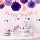 Purple Pink Birthday Party-Decorations Paper-Flowers - 14pcs Happy Banner Lavender Lanterns Tissue Pom Poms,Lilac Streamers Garland Fans Honeycomb,Women Girls Adult Kids Hanging Supplies Decor Hugfond by CozyNest Decor