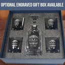 Gifts Inscribed Personalized Whiskey Decanter Set - Engraved Whiskey Decanter Bottle & Set of 4 Custom Drinking Glasses Laser Etched - Customized Whisky Gift for Wedding, Birthday, Fathers Day by CozyNest Decor