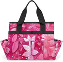 Rose Red flower Gardening Tool Bag,Heavy Duty Garden Tote Bag,Portable Oxford Gardening Storage Basket Organizer Handbag with Pockets Handle,Hand Tools Gifts for Outdoor Garden Lawn by GreenHaven Gardens