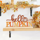 COCHIE Metal Hello Pumpkin Sign, Orange Fall Decorations for Home, Office, Shelf, Mantel, Indoor, Autumn Pumpkin Decoration, Hello Fall Decor (Autumn A) by CozyNest Decor