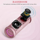 SOWO Outdoor Wireless Portable Bluetooth Speaker, IPX7 Waterproof Speaker, 25W Loud Sound, Bassboom Technology, TWS Pairing, 16H Playtime with Lights - Pink by TinyTreasures Baby Boutique