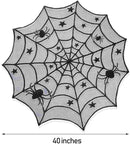 Lulu Home Halloween Table Cover, Round Black Spider Web Halloween Table Toppers for Festival Party Decoration by CozyNest Decor