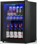 2.5 Cu.Ft Wine Fridge, Mini Fridge With Glass Door, Wine Cooler Refrigerator, Beverage Drink Beer Cooler, Adjustable Shelves & Digital Temperature Display, 22 Bottle 95 Can by CozyNest Decor