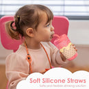 Kid Insulated Stainless Steel Tumbler with Silicone Straw, 12oz Sippy Cup for Kids (Sweet Ice Cream) by TinyTreasures Baby Boutique