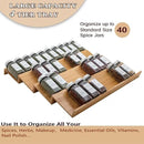 Bamboo Spice Rack Drawer Organizer - 8 Pieces Set- 9" Wide Per Piece - Combine Pieces Into 18" Wide Rack (9" or 18") by CozyNest Decor
