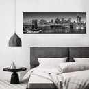 Biuteawal - Black and White Brooklyn Bridge Canvas Wall Art New York City Picture Print Manhattan Night Skyline Painting on Canvas Modern Home Office Wall Decoration Ready to Hang by CozyNest Decor