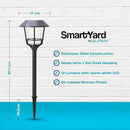 Solar LED Path Lights 4 Pack – 12 Lumens, Warm White, Oil-Rubbed Bronze, Solar Powered, Stainless Steel, Weather-Resistant for Garden, Walkway, Patio by CozyNest Decor