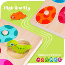 Dinosaur Wooden Toddler Puzzle 1-3, Montessori Toys for 1 2 3 Year Old, Dinosaur Eggs Peg Puzzles, Kid Wooden Puzzles Ages 2-4, Dinosaur Toy for Toddler Kid, Preschool Education Learning Toys by TinyTreasures Baby Boutique