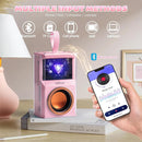 Karaoke Machine for Kids & Adults, Portable Bluetooth Mini Karaoke Speaker with 2 Wireless Microphone and Lights, Birthday Gifts for Girls & Boys, Toys for Girls, Family Home Party (Pink) by TinyTreasures Baby Boutique