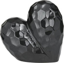 Deco 79 Porcelain Ceramic Heart Decorative Sculpture Dimensional Angled Origami Inspired Home Decor Statue, Accent Figurine 8" x 3" x 8", Black by CozyNest Decor