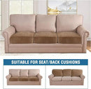 H.VERSAILTEX Velvet Stretch Couch Cushion Cover Plush Cushion Slipcover for Chair Loveseat Sofa Cushion Furniture Protector Seat Cushion Sofa Cover (3 Piece Sofa Cushion Covers, Camel) by CozyNest Decor