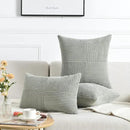 Fancy Homi 2 Packs Grey Decorative Throw Pillow Covers 22x22 Inch for Living Room Couch Bed Sofa, Rustic Farmhouse Boho Home Decor, Soft Corss Corduroy Patchwork Accent Square Cushion Case 55x55 cm by CozyNest Decor