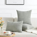 Fancy Homi 2 Packs Grey Decorative Throw Pillow Covers 20x20 Inch for Living Room Couch Bed Sofa, Rustic Farmhouse Boho Home Decor, Soft Corss Corduroy Patchwork Accent Square Cushion Case 50x50 cm by CozyNest Decor