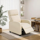 BestMassage | Recliner Chair | No Massage Function | Pu Beige | with Lumbar Support, Adjustable Push Back, Wide Armrests, Footrest & Padded Seat | Easy Assembly | for Living Room, Home Theatre by CozyNest Decor